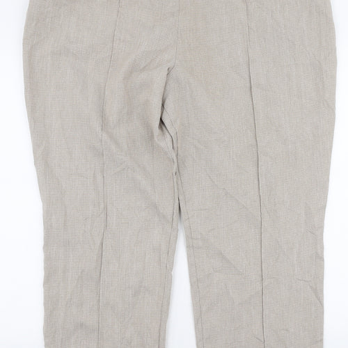 Marks and Spencer Womens Beige  Polyester Trousers  Size 20 L27 in Regular