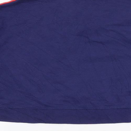 H&M Womens Blue  Cotton Pullover Sweatshirt Size L  Zip