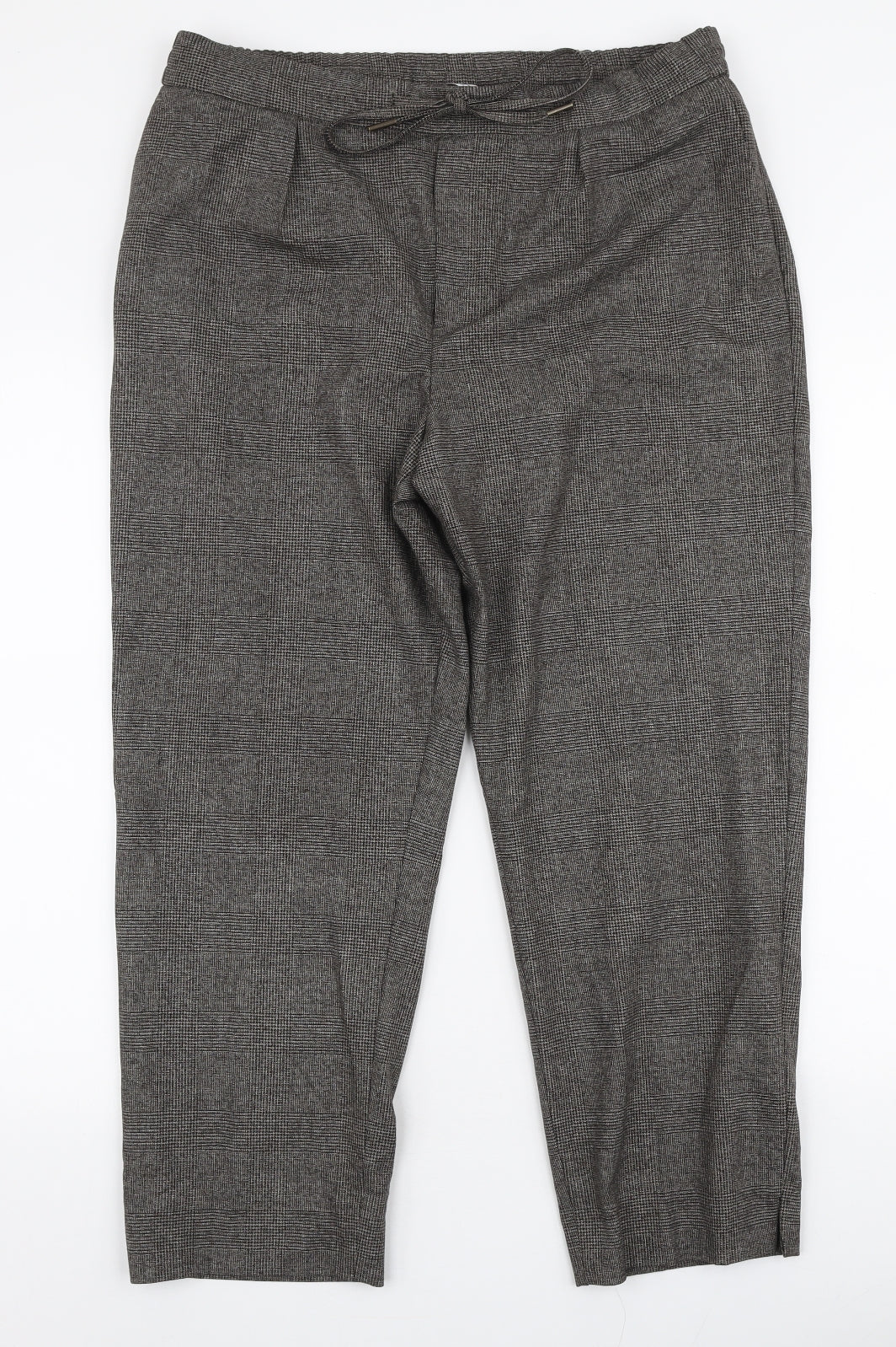 Zara Womens Brown  Polyester Dress Pants Trousers Size 16 L26 in Regular Drawstring
