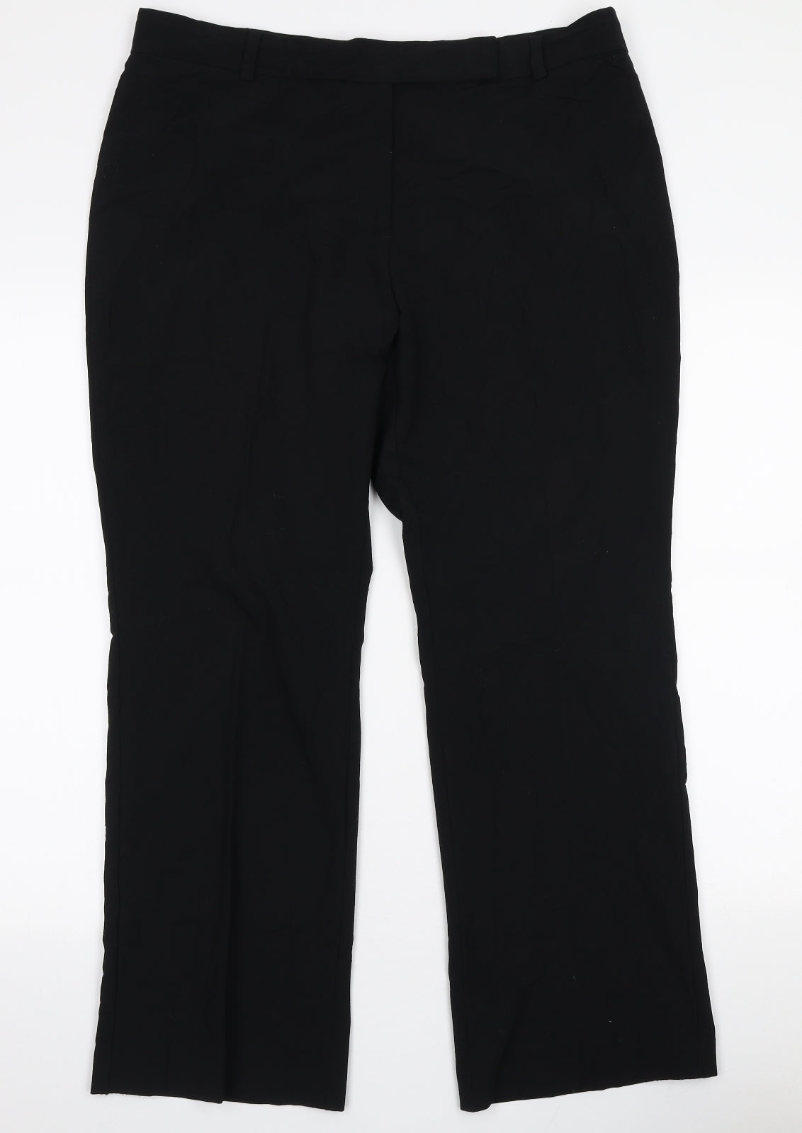 Marks and Spencer Womens Black  Polyester Trousers  Size 16 L25 in Regular