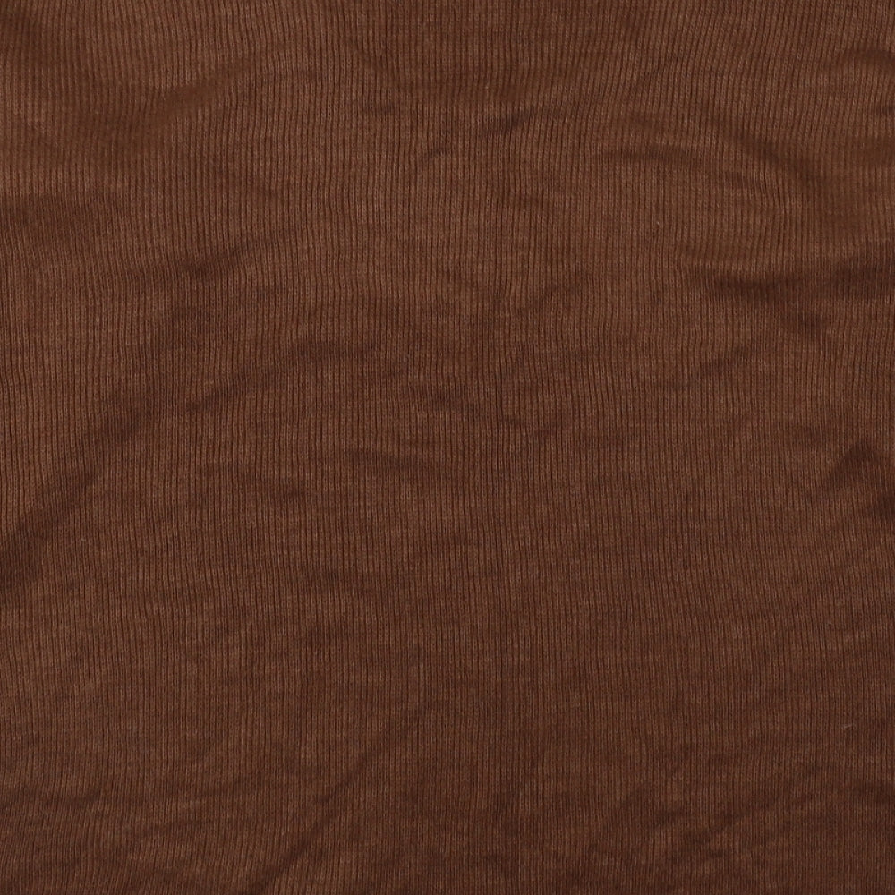Dito Womens Brown V-Neck  Acrylic Pullover Jumper Size 10