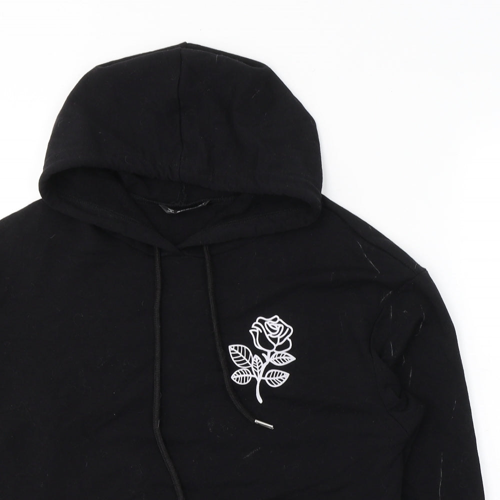 SheIn Womens Black  Polyester Pullover Sweatshirt Size S  Pullover - Rose