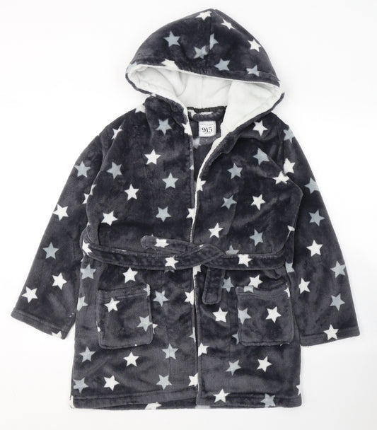 New Look Girls Grey Geometric Polyester Kimono Robe Size S  Tie