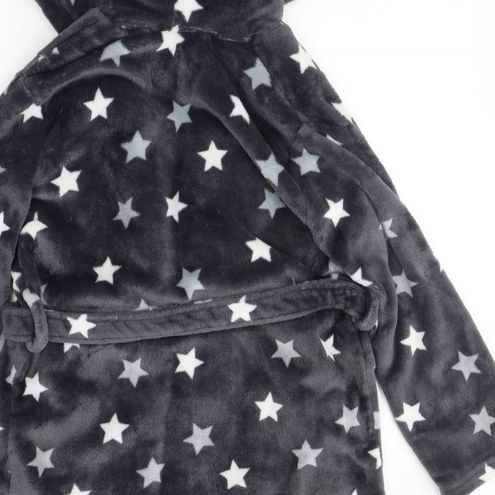 New Look Girls Grey Geometric Polyester Kimono Robe Size S  Tie