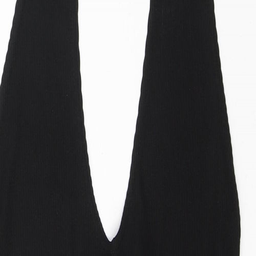 PRETTYLITTLETHING Womens Black  Polyester Mini  Size 14  Halter Tie