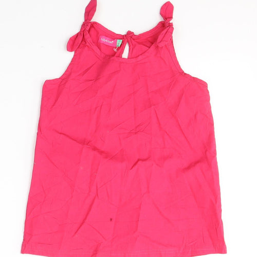 Lily&Dan Girls Pink  Cotton Basic Tank Size 7-8 Years Round Neck Pullover