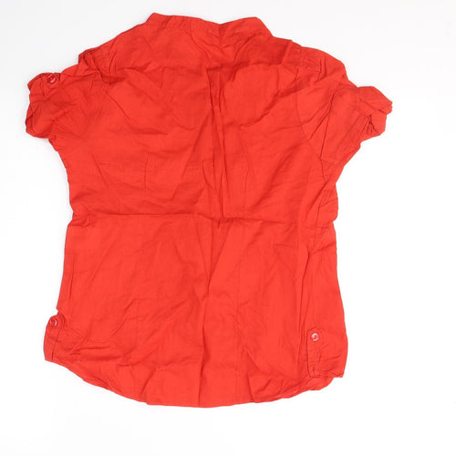 H&M Womens Red  Cotton Basic T-Shirt Size 10 Round Neck
