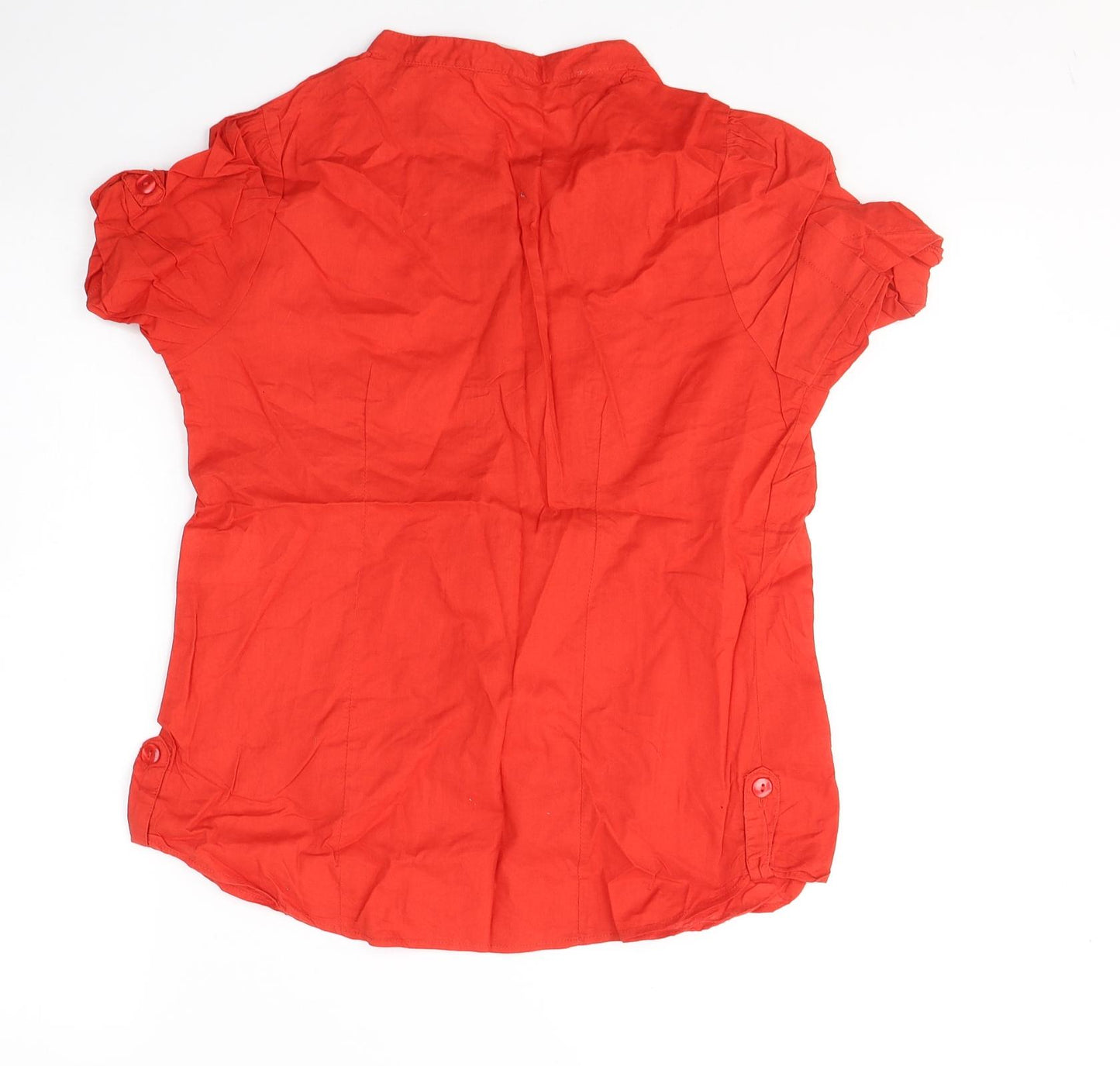 H&M Womens Red  Cotton Basic T-Shirt Size 10 Round Neck