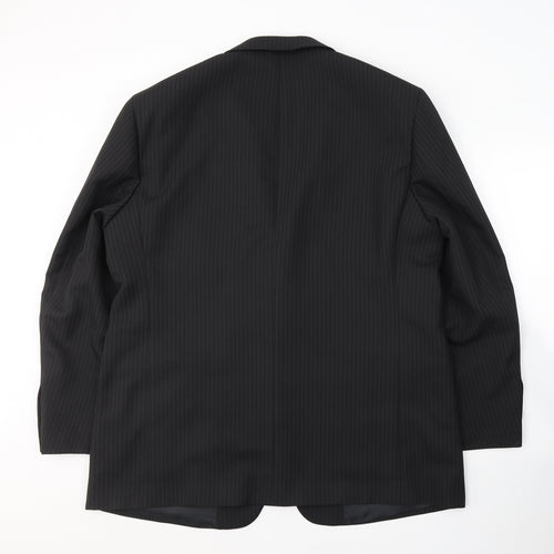 Taylor & Wright Mens Black Striped Polyester Jacket Suit Jacket Size XL