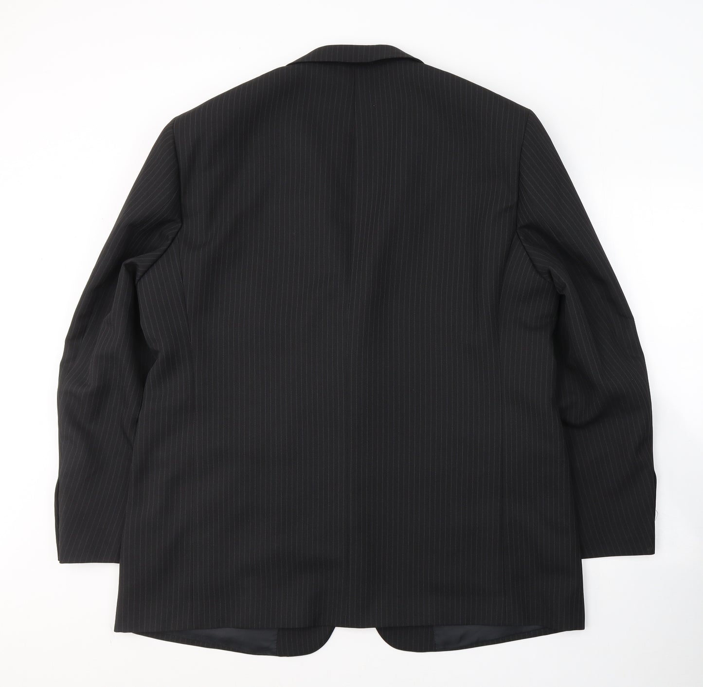 Taylor & Wright Mens Black Striped Polyester Jacket Suit Jacket Size XL