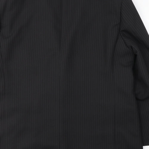 Taylor & Wright Mens Black Striped Polyester Jacket Suit Jacket Size XL