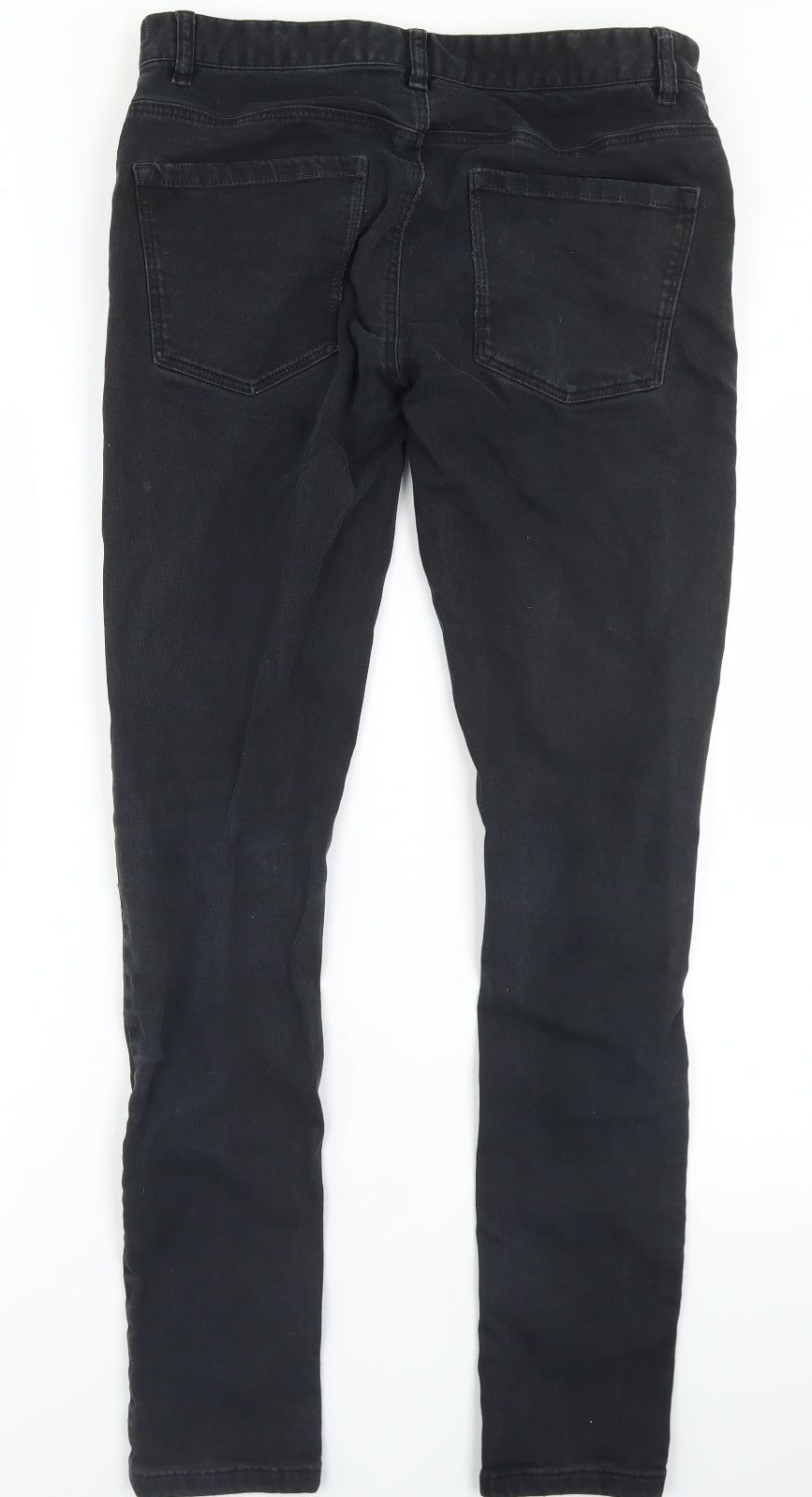 NEXT Mens Black  Cotton Skinny Jeans Size 34 in L31 in Regular Button
