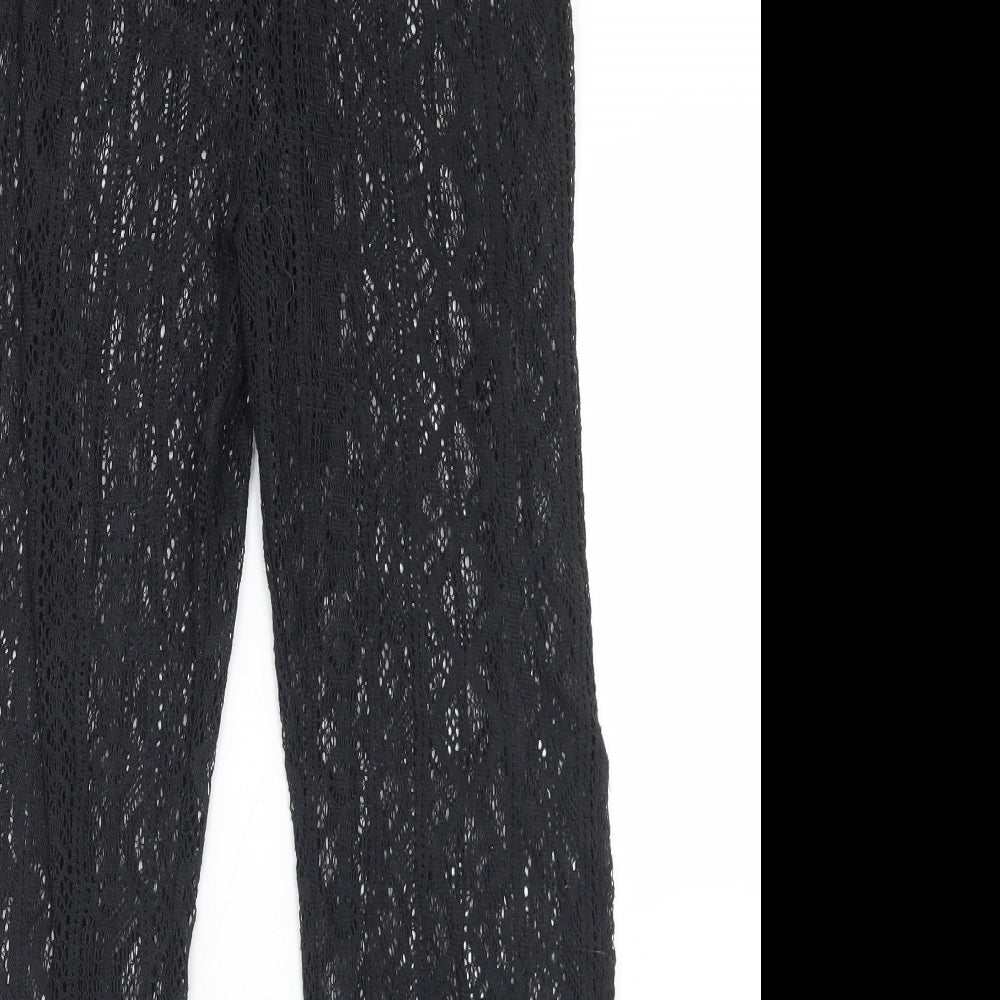 Primark Womens Black  Polyester Trousers  Size 10 L27 in Regular