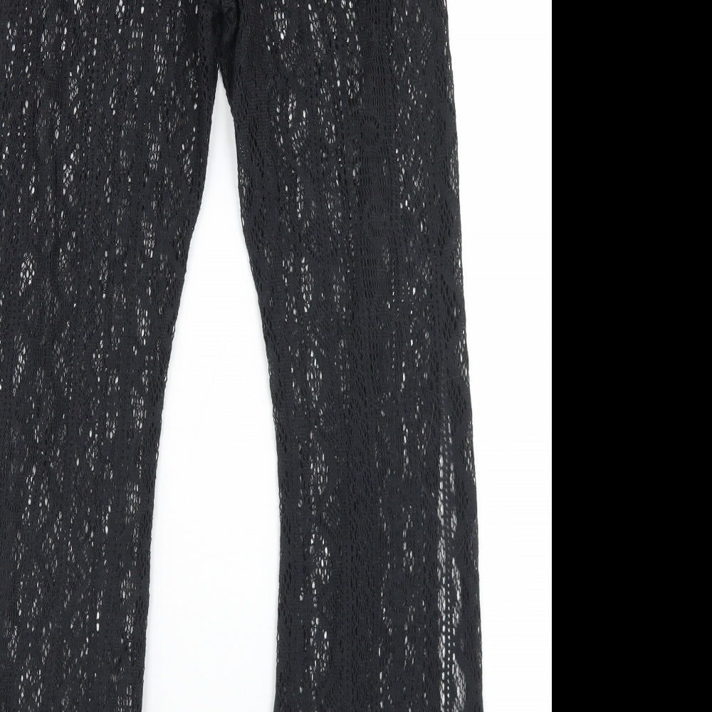 Primark Womens Black  Polyester Trousers  Size 10 L27 in Regular