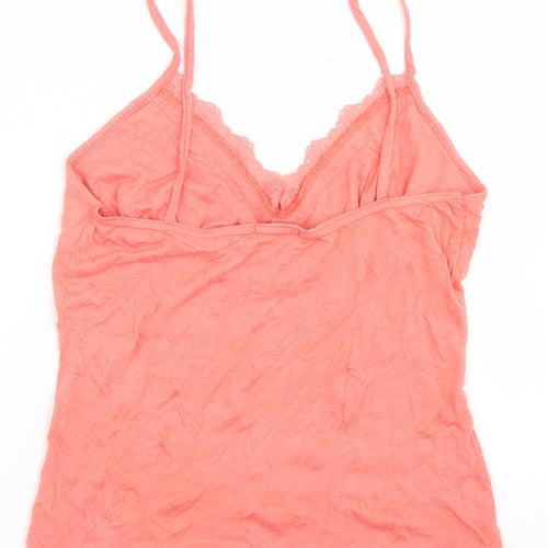 Exhibit Womens Orange  Polyester Camisole T-Shirt Size M V-Neck