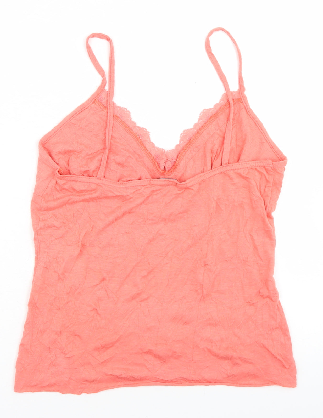 Exhibit Womens Orange  Polyester Camisole T-Shirt Size M V-Neck