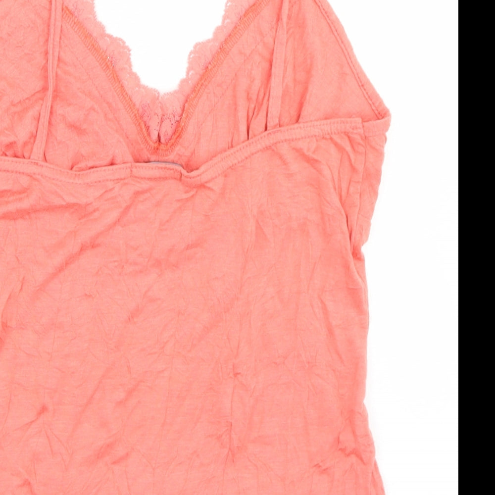Exhibit Womens Orange  Polyester Camisole T-Shirt Size M V-Neck