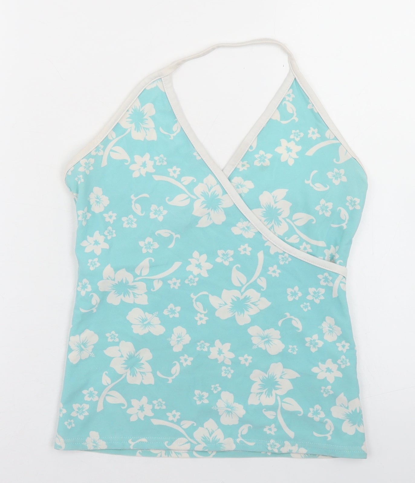 Bay Womens Blue Floral Polyester Camisole Tank Size 12 Halter