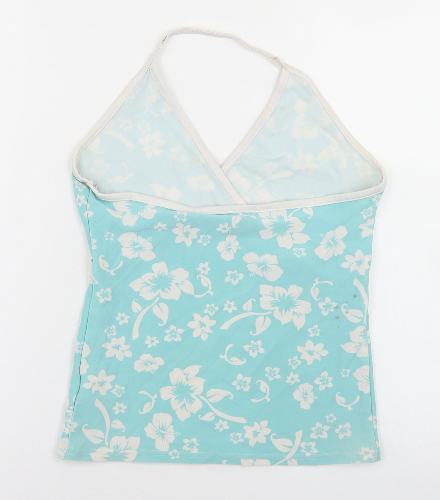 Bay Womens Blue Floral Polyester Camisole Tank Size 12 Halter