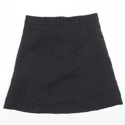 Zero Womens Black  Polyester Flare Skirt Size 30 in   Zip