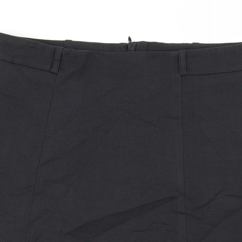 Zero Womens Black  Polyester Flare Skirt Size 30 in   Zip
