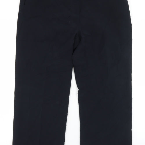 Preworn Womens Blue  Polyester Dress Pants Trousers Size 12 L26 in Regular Hook & Eye