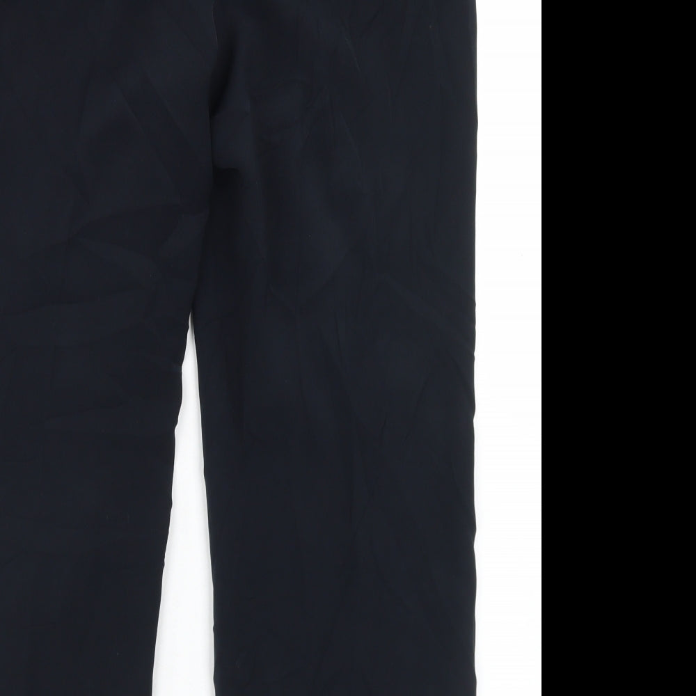 Preworn Womens Blue  Polyester Dress Pants Trousers Size 12 L26 in Regular Hook & Eye