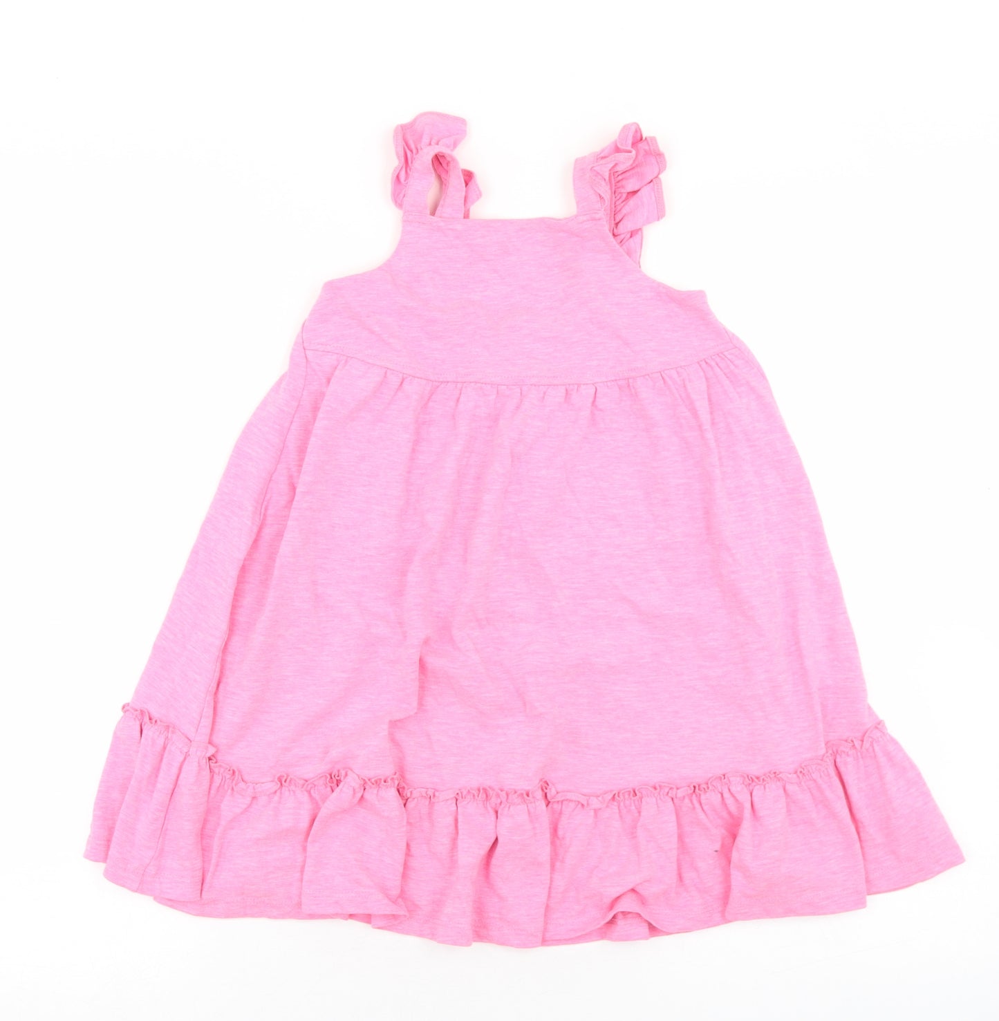Mini Club Girls Pink  Cotton Trapeze & Swing  Size 4-5 Years  Square Neck  - Smock Dress