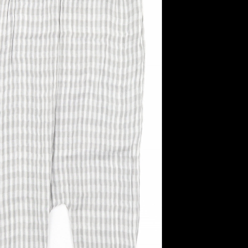 Mothercare Girls Grey Gingham Cotton Jumpsuit One-Piece Size 4-5 Years