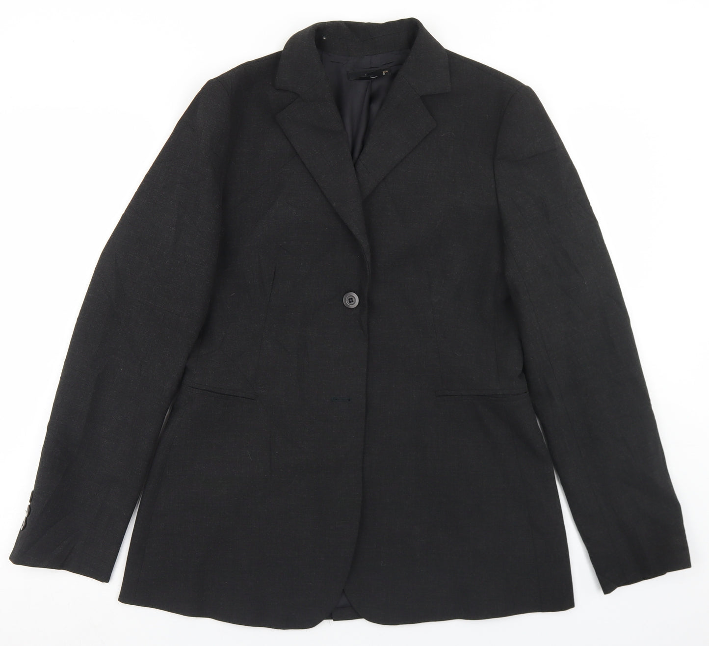 Zara Womens Grey  Polyester Jacket Blazer Size 12