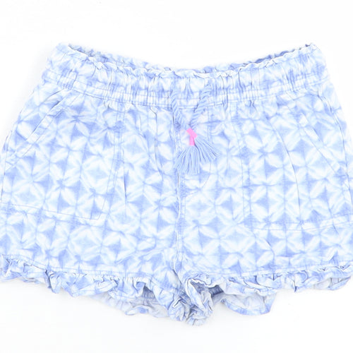 Gap Girls Blue Geometric Cotton Paperbag Shorts Size 5 Years  Regular Drawstring