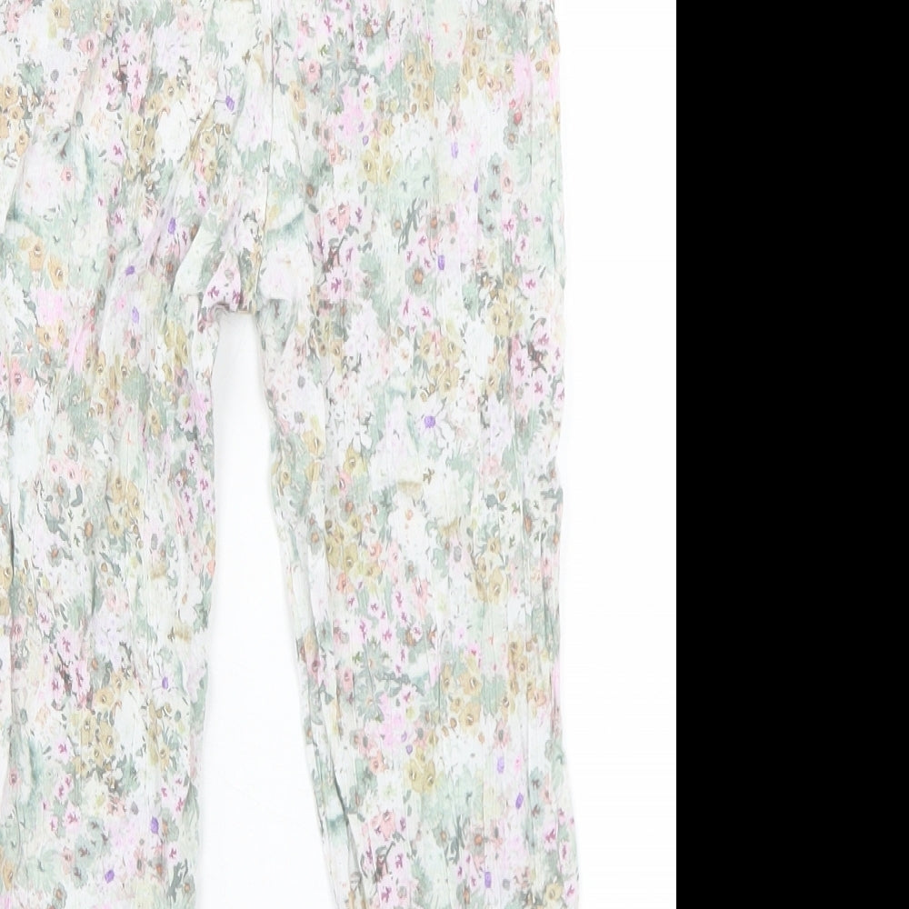 NEXT Girls Multicoloured Floral Viscose Harem Trousers Size 4-5 Years  Regular