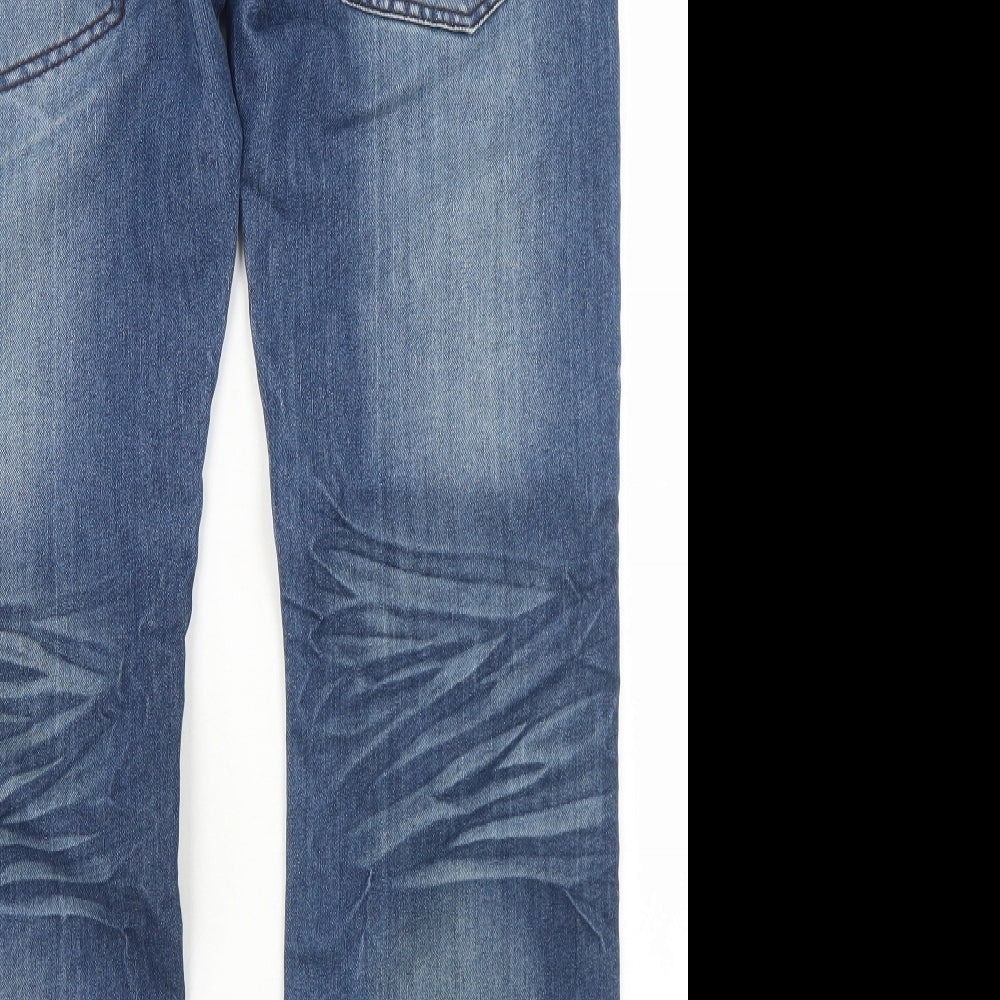 Peviani Mens Blue  Cotton Straight Jeans Size 34 in L31 in Regular Button