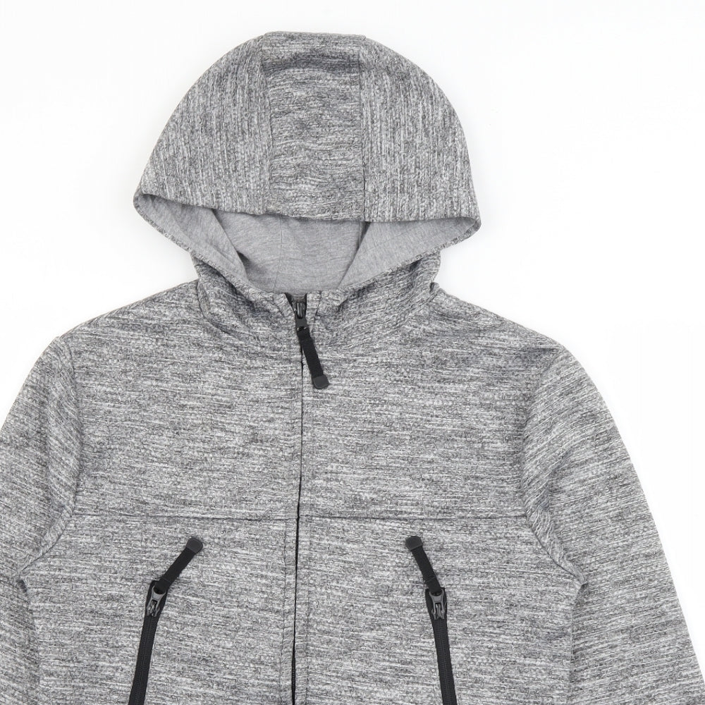Primark Boys Grey  Polyester Full Zip Hoodie Size 12-13 Years  Zip