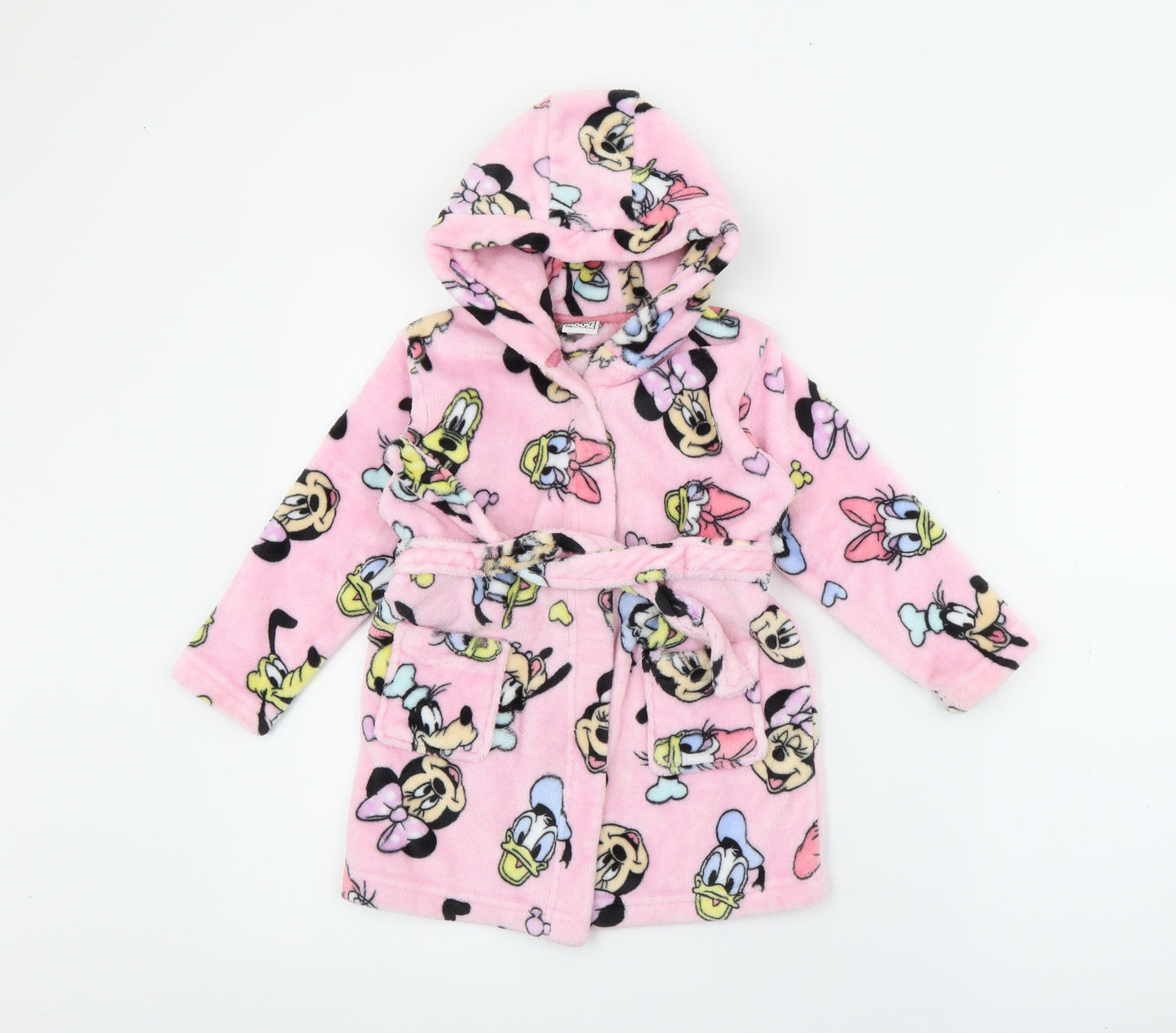 Matalan Girls Pink Geometric Polyester Top Robe Size 2-3 Years  Tie - Minnie Mouse