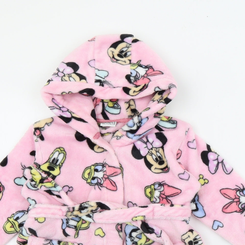 Matalan Girls Pink Geometric Polyester Top Robe Size 2-3 Years  Tie - Minnie Mouse