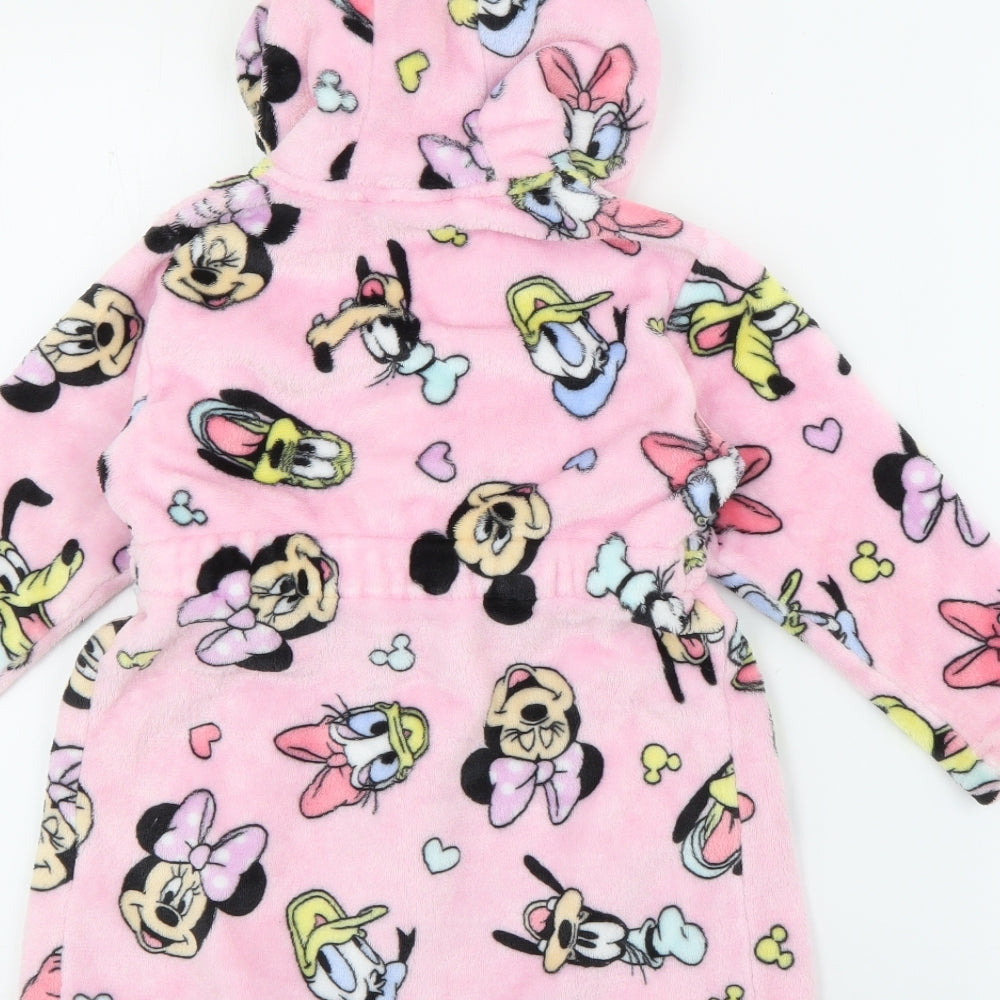 Matalan Girls Pink Geometric Polyester Top Robe Size 2-3 Years  Tie - Minnie Mouse