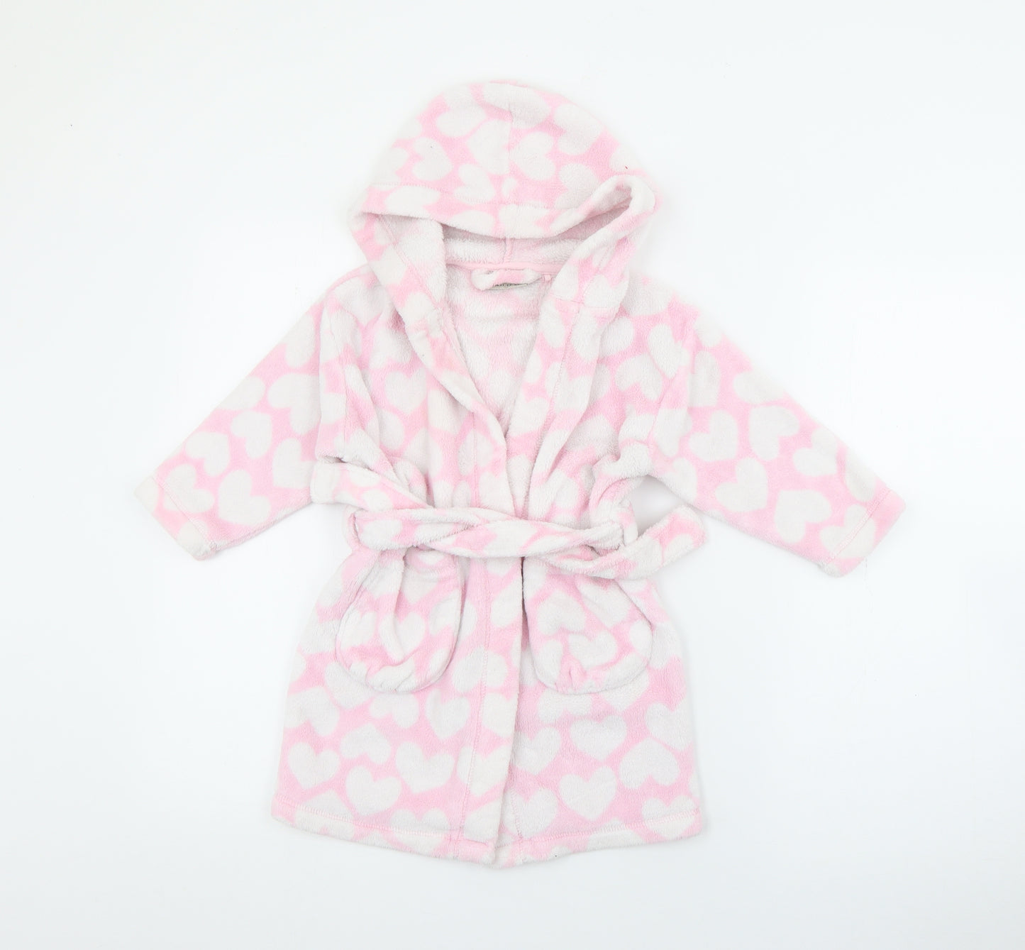 NEXT Girls Pink Geometric Polyester Top Robe Size 2-3 Years  Tie