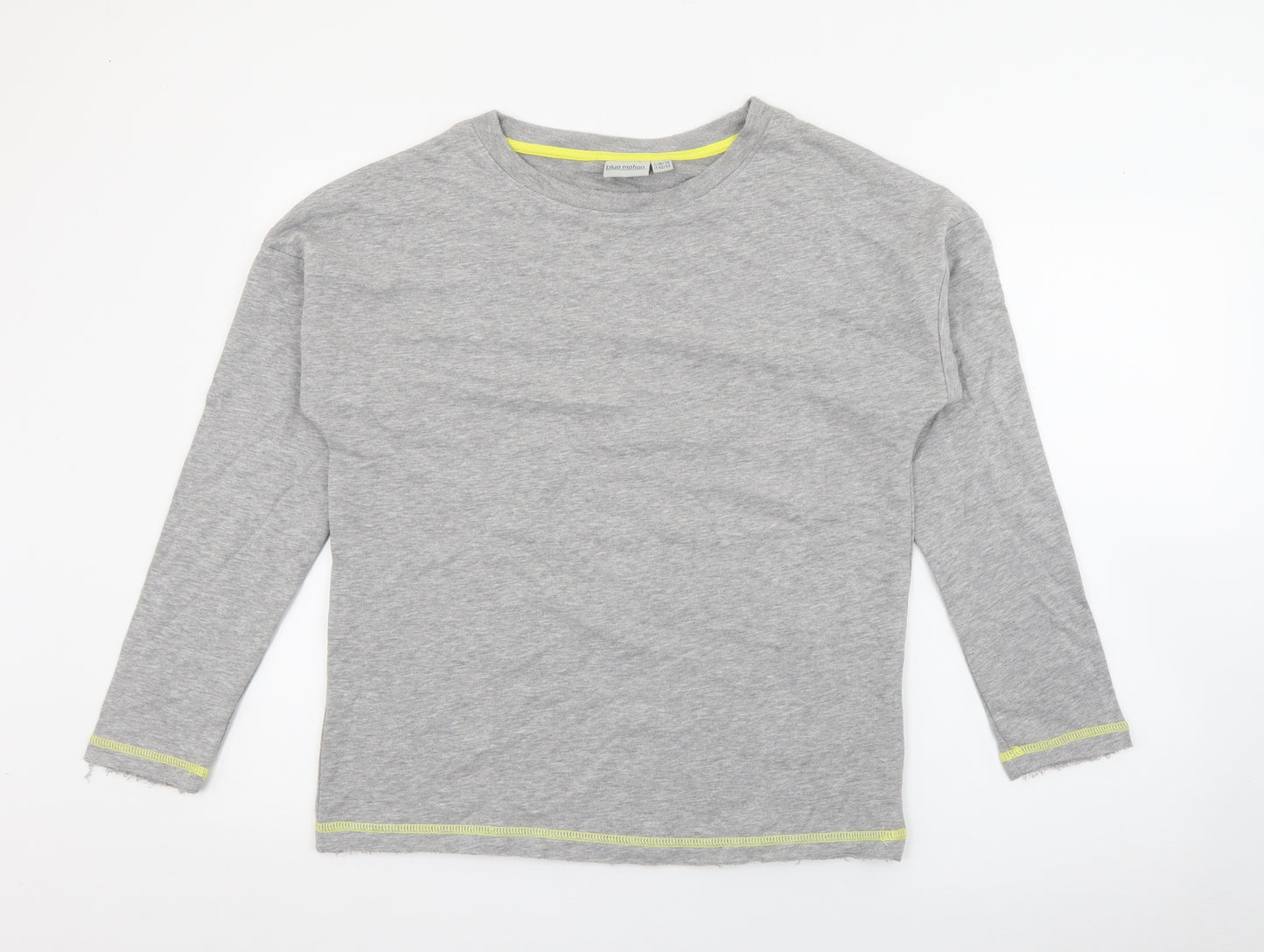 Blue Motion Womens Grey Crew Neck  Cotton Pullover Jumper Size 8