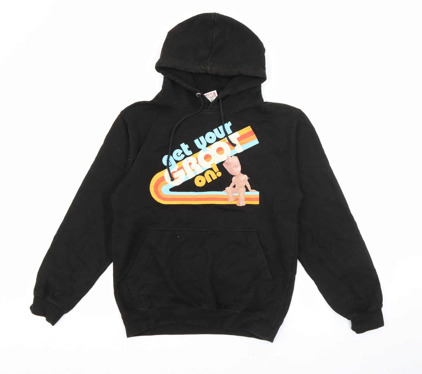 Marvel Mens Black  Cotton Pullover Hoodie Size S   - Groot