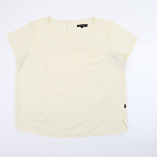 incorporate wear Womens Ivory  Polyester Tunic T-Shirt Size 22 Round Neck