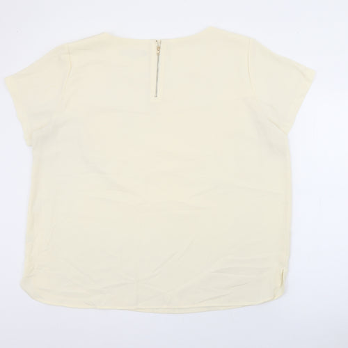 incorporate wear Womens Ivory  Polyester Tunic T-Shirt Size 22 Round Neck