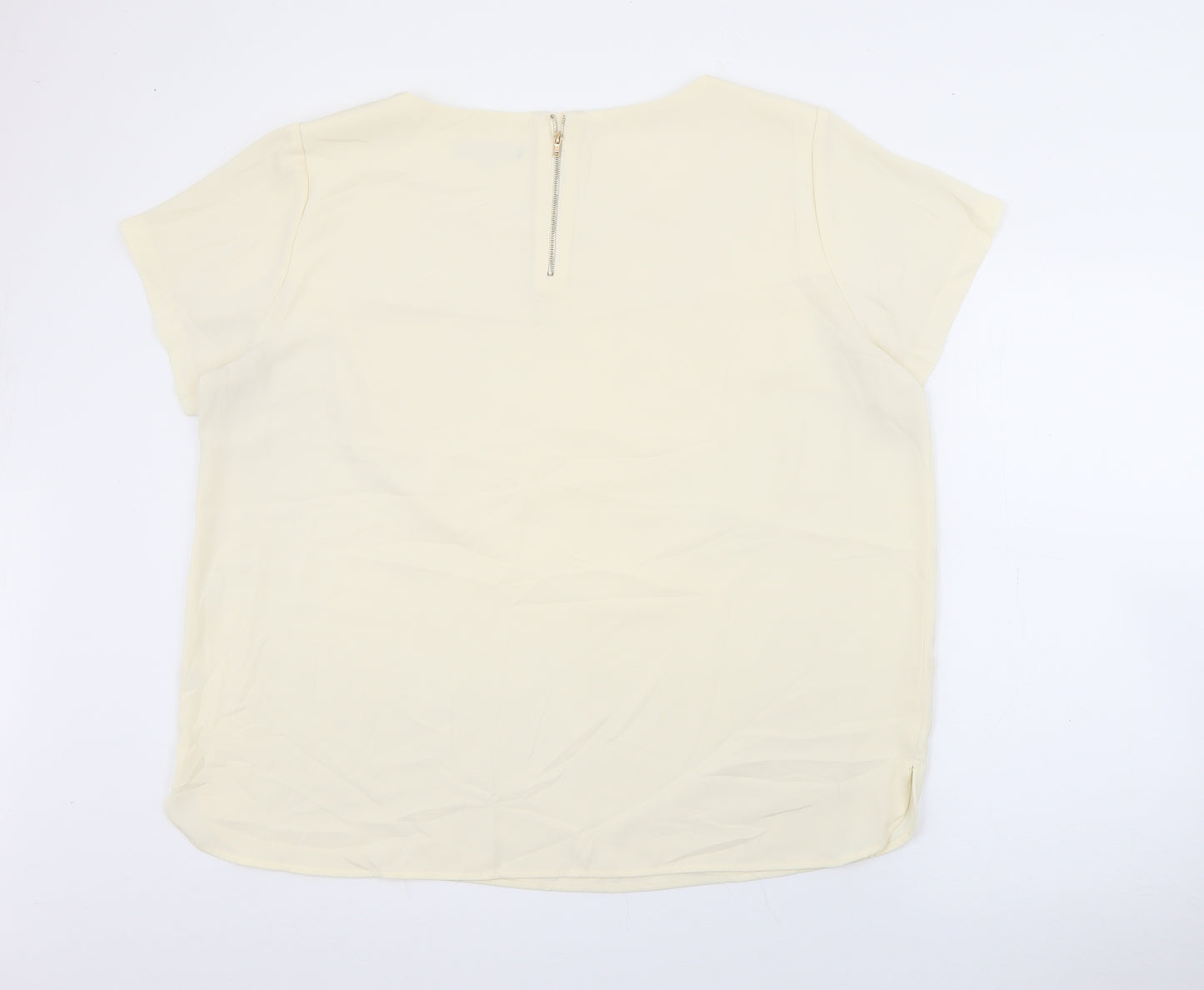 incorporate wear Womens Ivory  Polyester Tunic T-Shirt Size 22 Round Neck