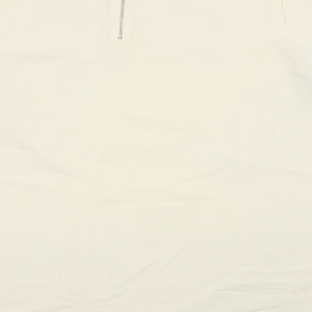 incorporate wear Womens Ivory  Polyester Tunic T-Shirt Size 22 Round Neck