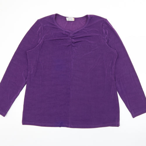 d&co Womens Purple Crew Neck  Acetate Pullover Jumper Size 2XL