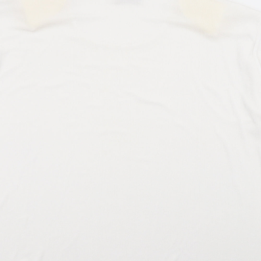 Rochelle Womens White Round Neck  Polyester Pullover Jumper Size 2XL