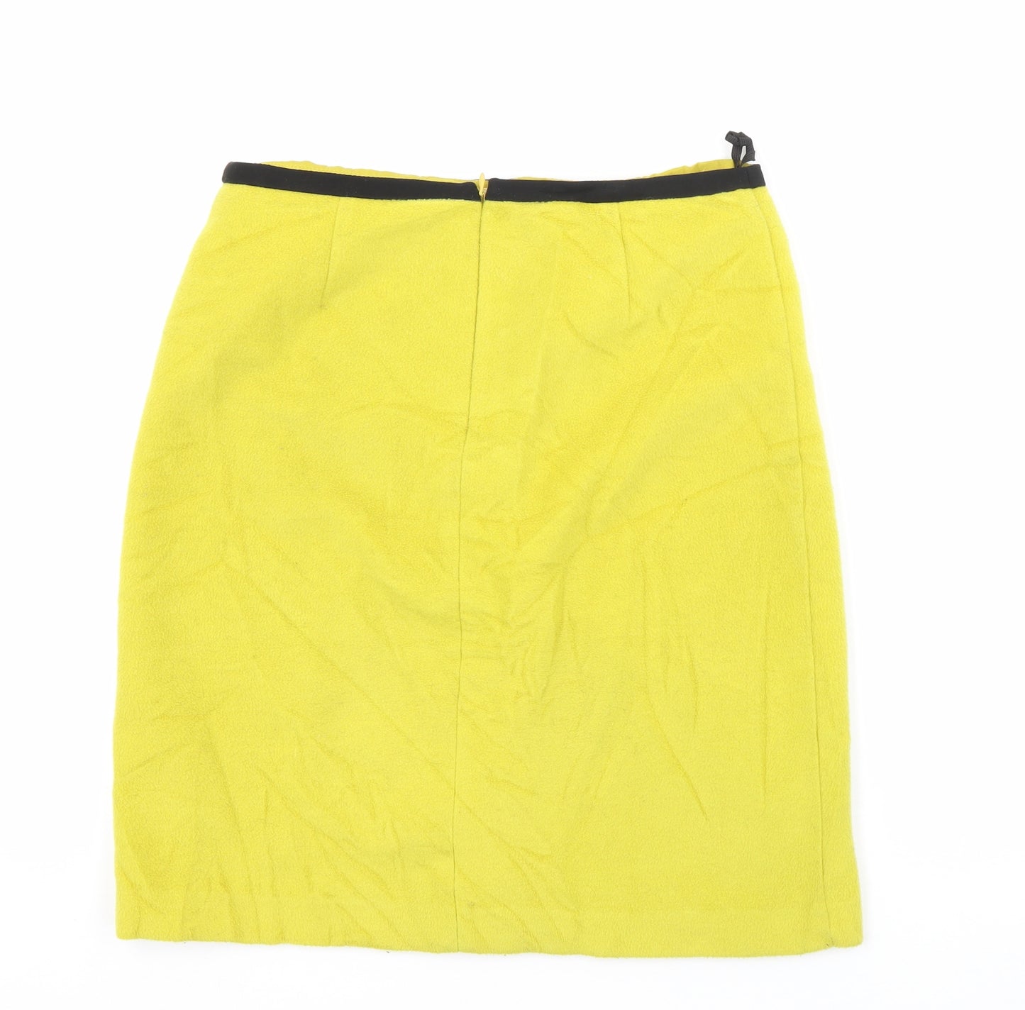 Marks and Spencer Womens Yellow  Polyester Mini Skirt Size 10   Zip