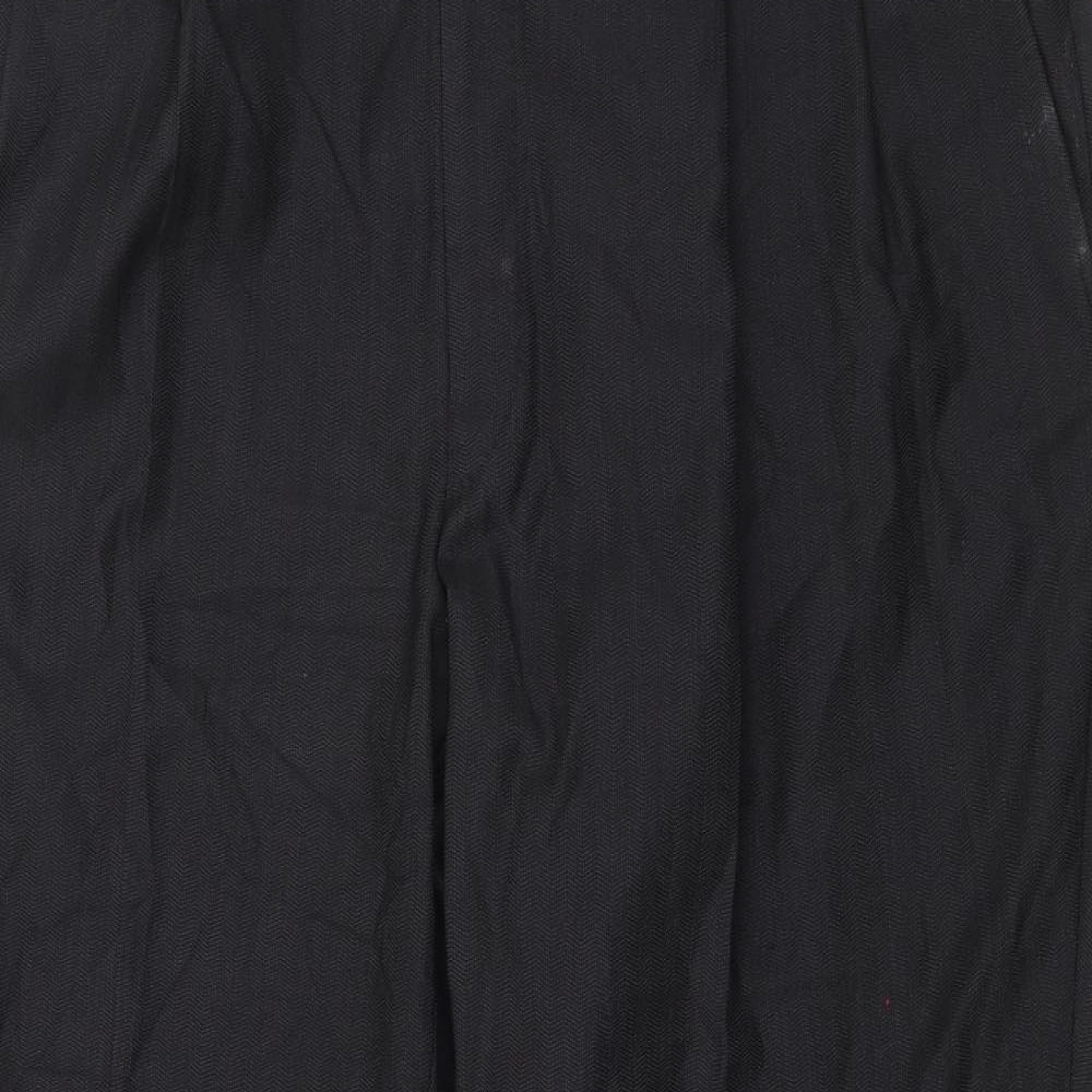 Pantalone Mens Black  Wool Trousers  Size 36 in L26 in Regular Zip