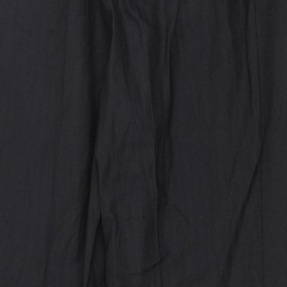 Pantalone Mens Black  Wool Trousers  Size 36 in L26 in Regular Zip