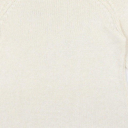 Roman Womens Ivory Crew Neck  Acrylic Pullover Jumper Size 16
